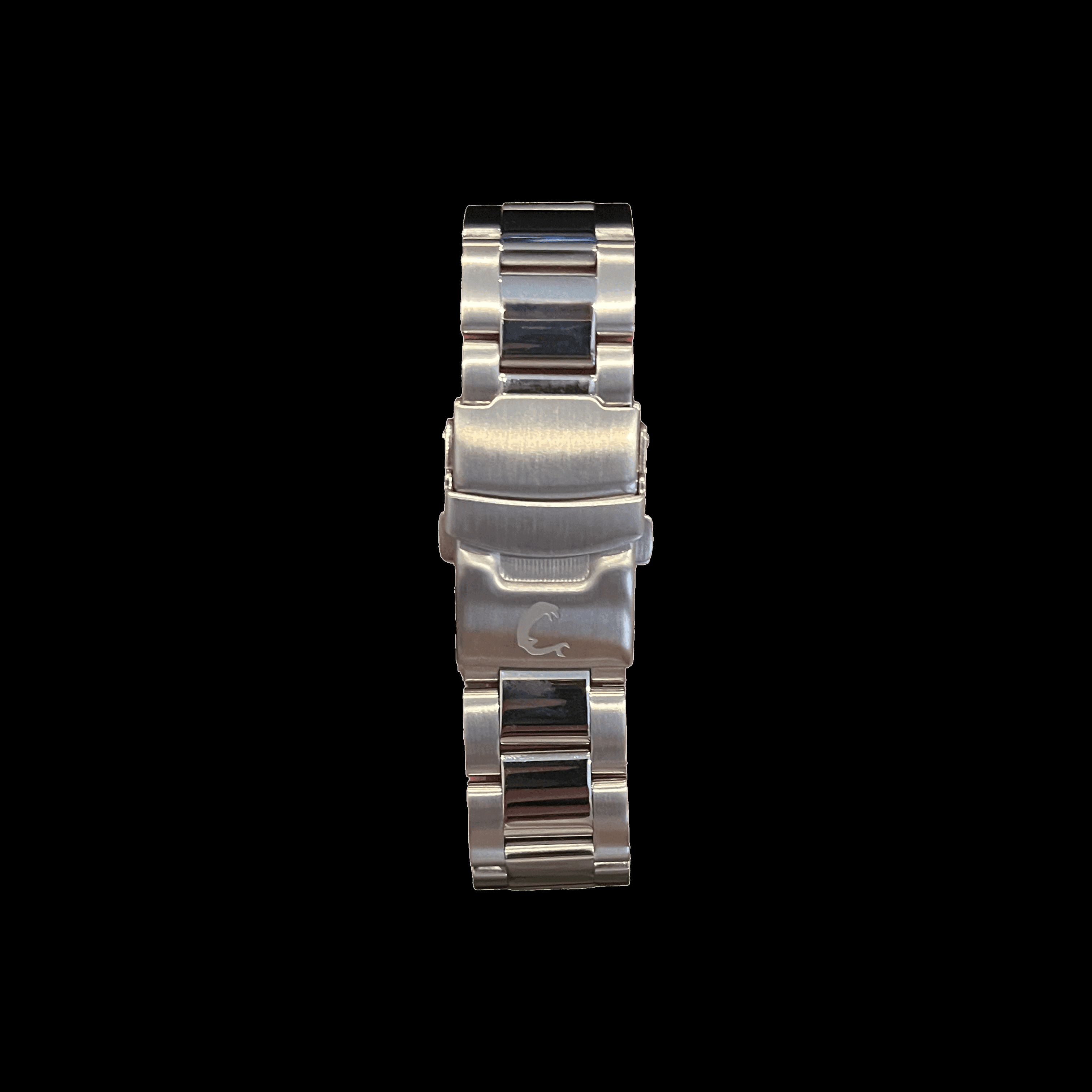 RUBY watch stainless steel bracelet and clasp with engraved logo, emphasizing durability and premium finish.