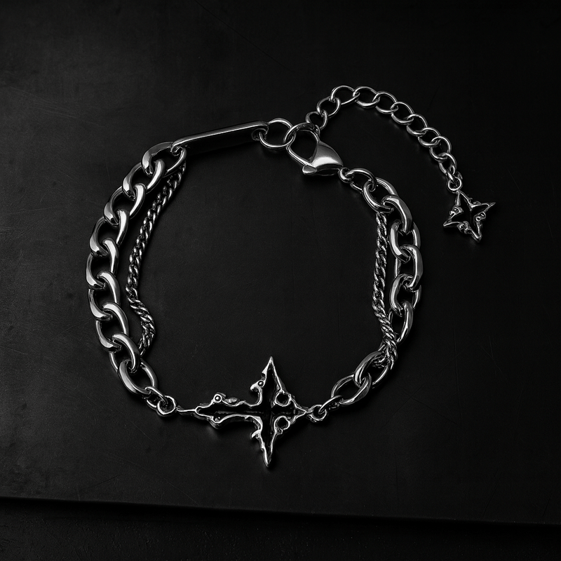 Obsidian Cross Bracelet