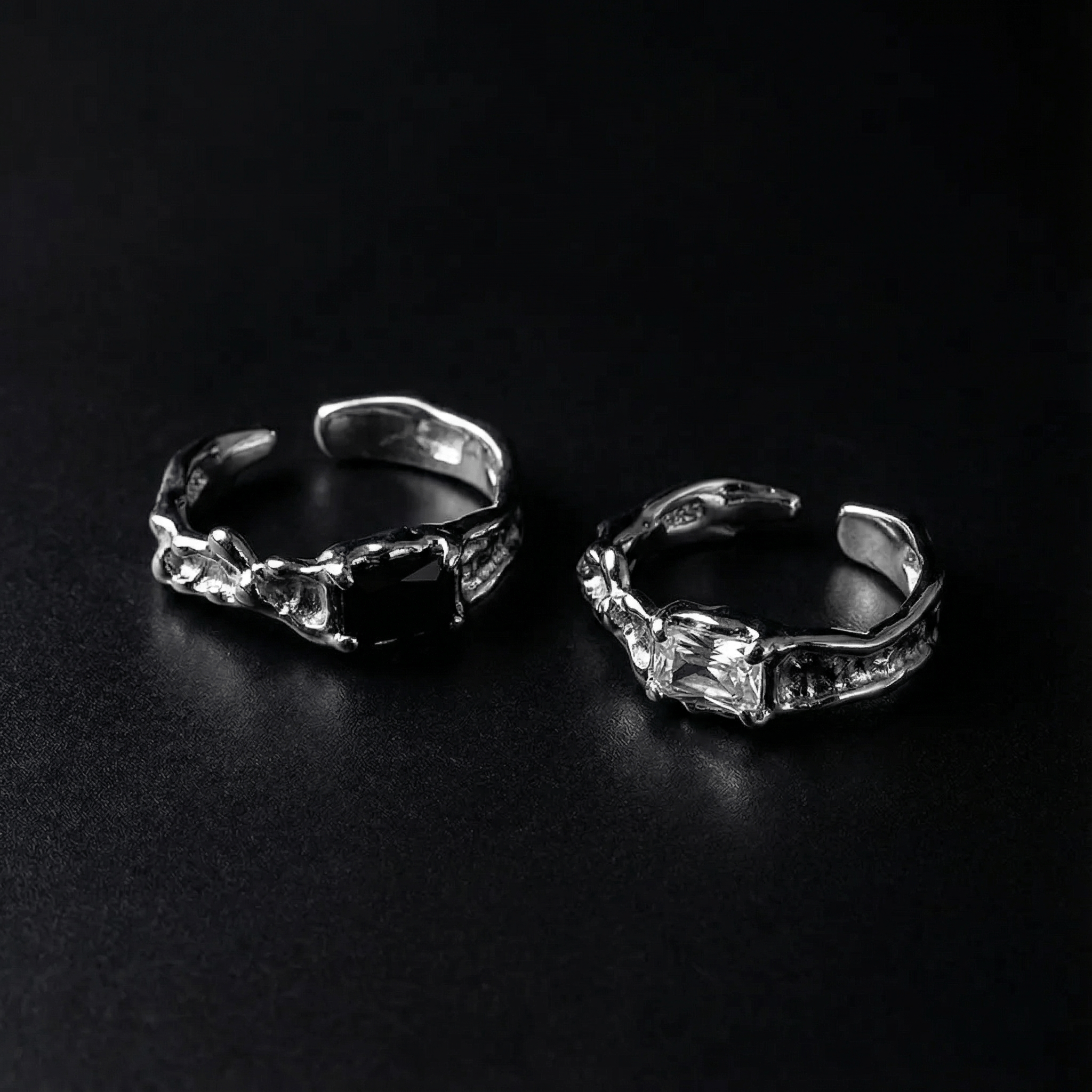 Obsidian Teardrop Ring