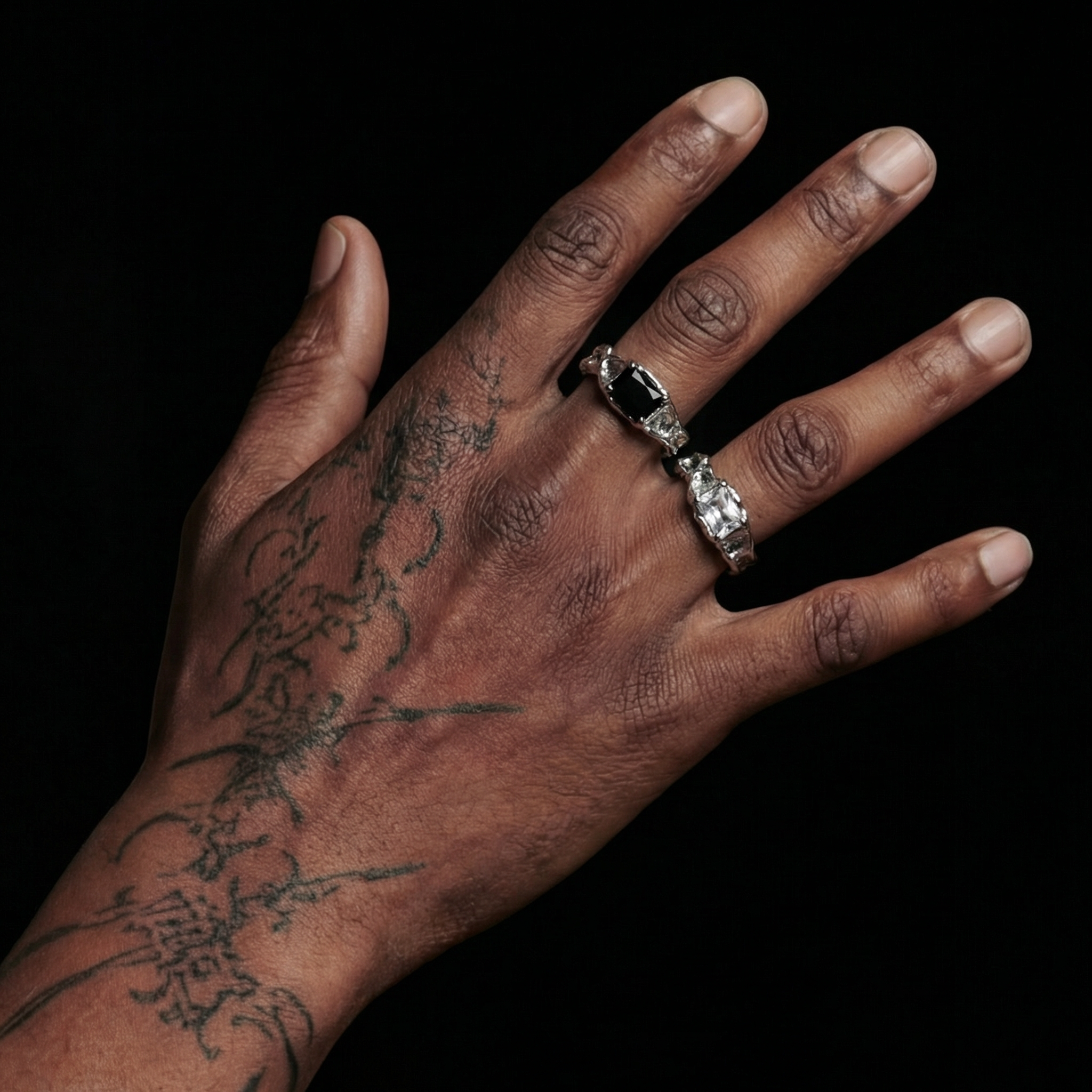 Obsidian Teardrop Ring